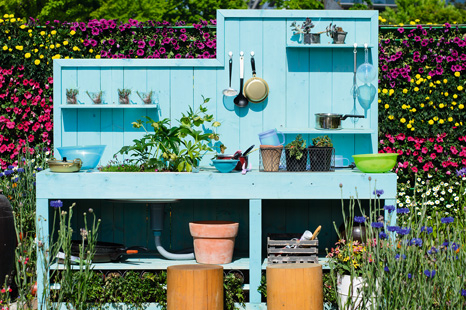 Im Garten grillen