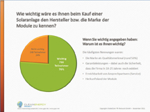 Solarmoduls als Qualitätsversprechen