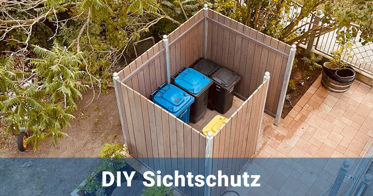 Mülltonnen stilvoll verstecken Sichtschutz aus Holz selbst bauen